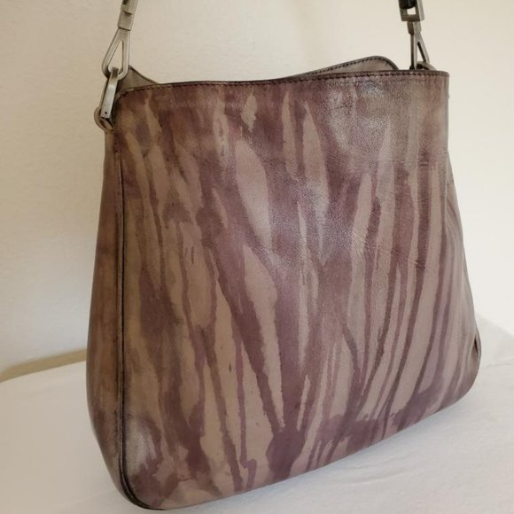 Gucci vintage bamboo painted Leather Purse Handbag Beige Brown black purple gray - Picture 8 of 13